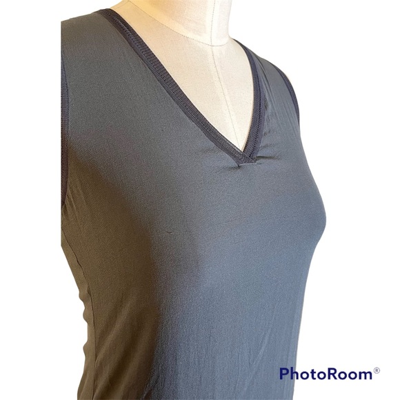 ❤️ Vince Grey Sheer Silk Double Layer Midi Dress - Picture 4 of 8